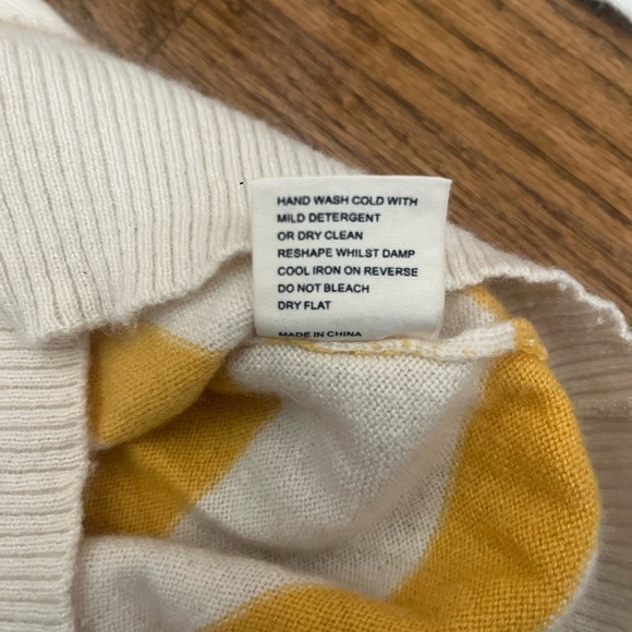 chinti and parker Women Beige And Yellows Stripped Cashmere Sweater Size XS - Picture 7 of 8